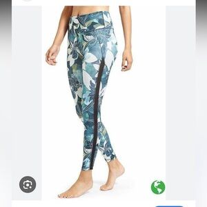 Athleta Blue and Green Patterned Leggings